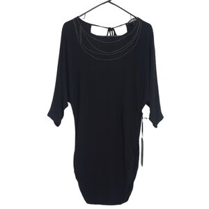 Kimikal Couture Black Mini Rushed Dress Size Medium